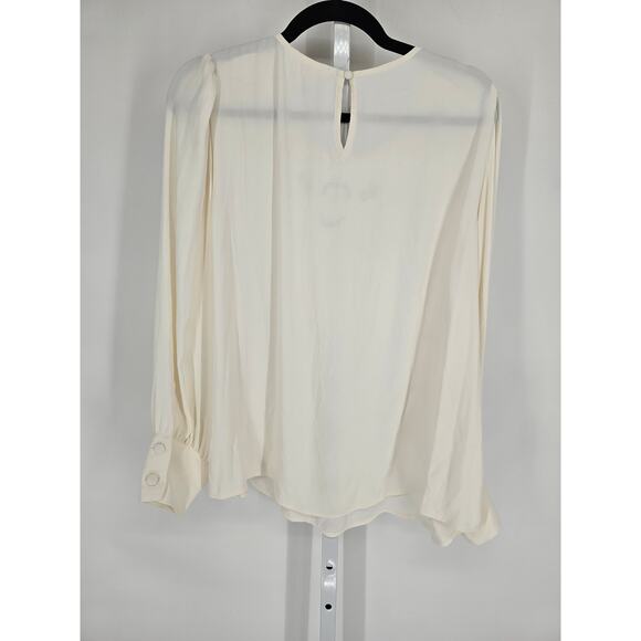LC Lauren Conrad Womens Sz XL Long Sleeve Blouse Cream w Keyhole Cutouts - Picture 4 of 4